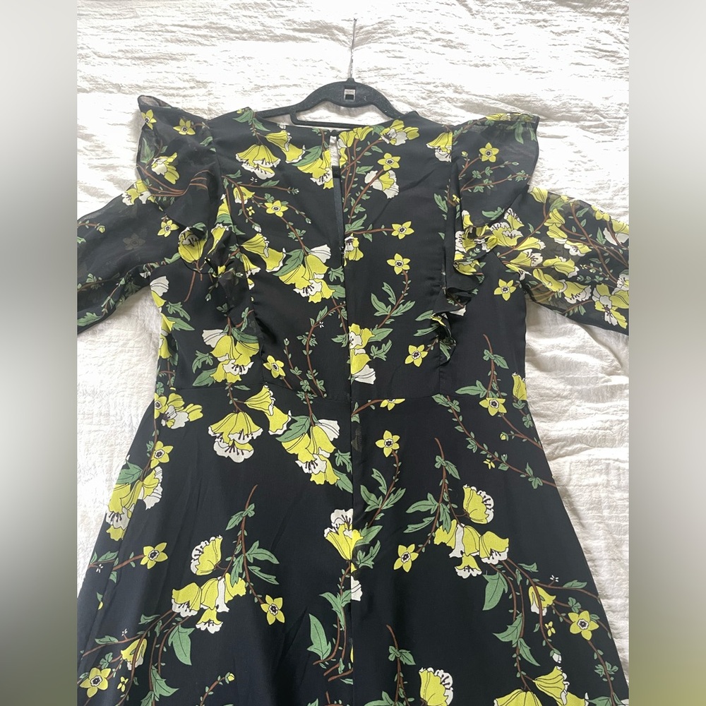 Vintage look black floral print drew - Picture 3 of 5